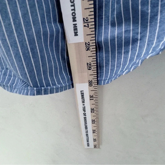 Vans Medium 100% Cotton Blue Striped Button-Up Shirt - Picture 8 of 10